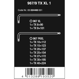 Set imbusuri Wera 967 9 Torx XL 1 Wera 05024460001