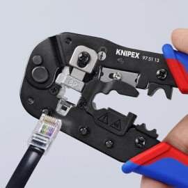 Cleste de sertizat mufe RJ45, 8P8C Knipex 97 51 13 Cleste de sertizat mufe RJ45, 8P8C Knipex 97 51 13