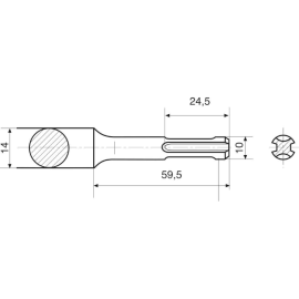 Dalta 40 mm SDS plus 250 mm Dalta 40 mm SDS plus 250 mm