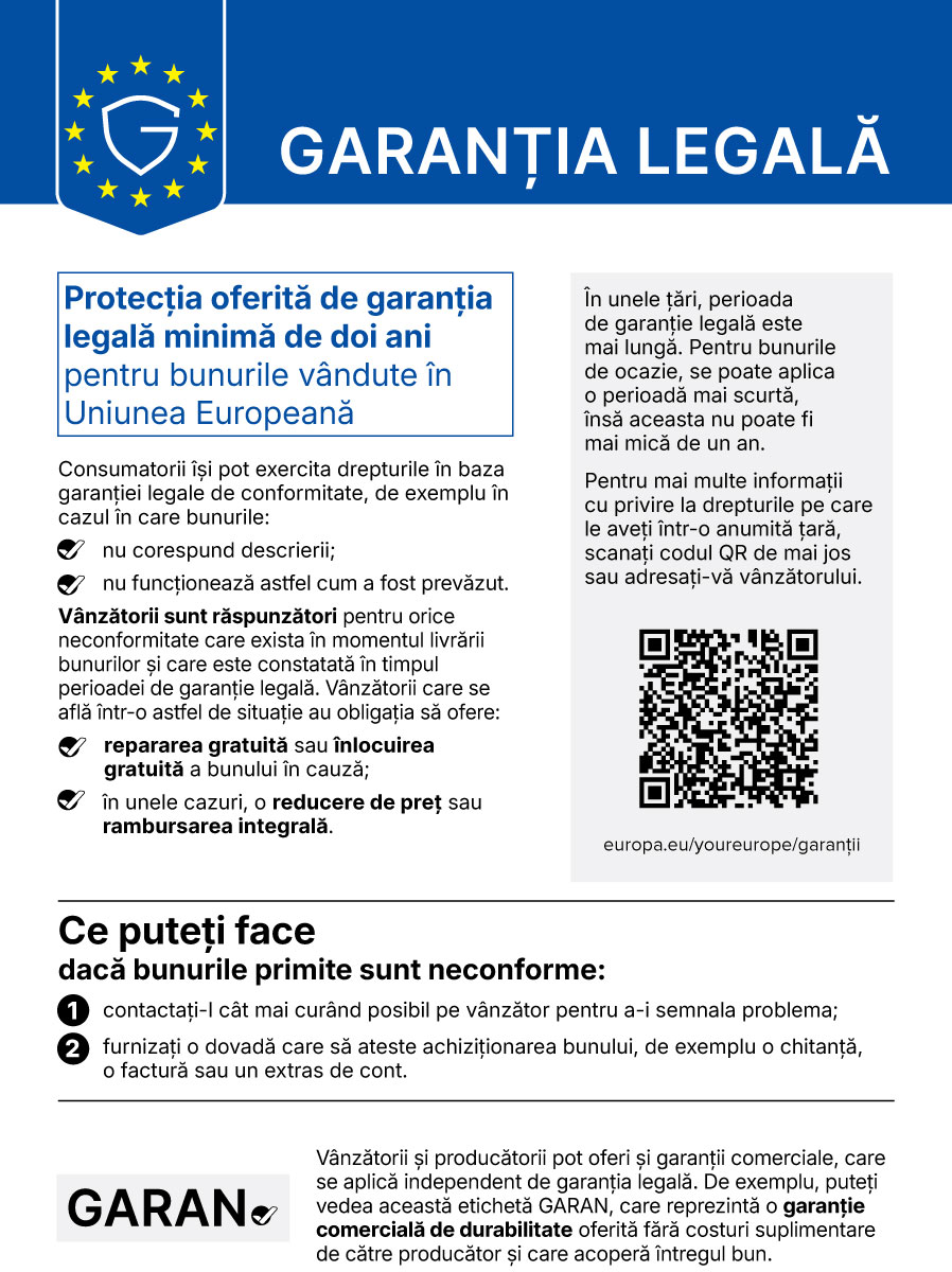 Notificarea privind garantia legala in UE